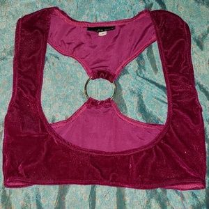 Geisha Moth brand pink velvet belly dance choli